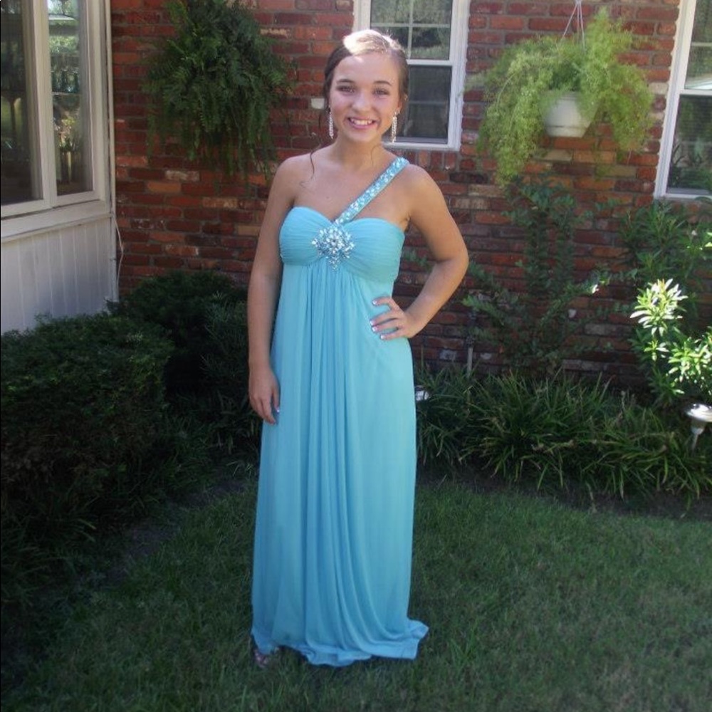 Light blue prom dress or pageant dress